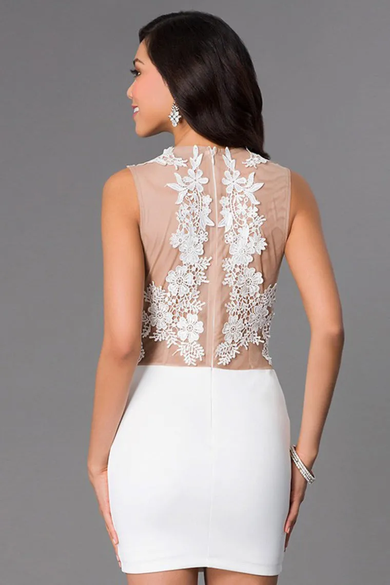 2024 Hot Selling Column Homecoming Dresses Short/Mini With Applique