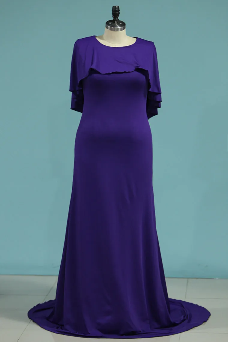 2024 Scoop Mermaid Evening Dresses Spandex Sweep Train