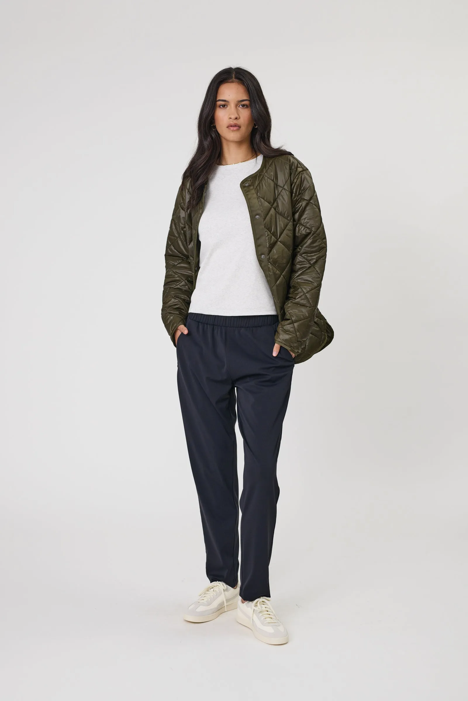 Alpine Quilted Jacket - Dark Olive
