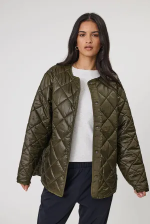 Alpine Quilted Jacket - Dark Olive