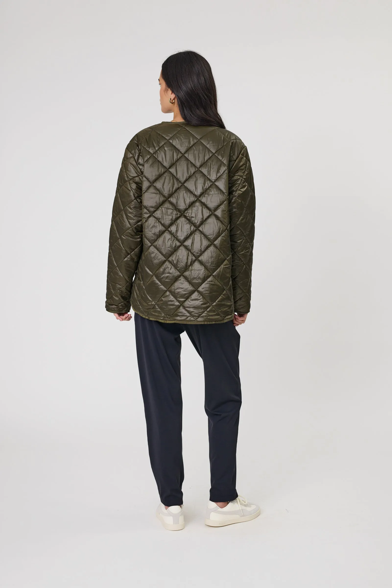 Alpine Quilted Jacket - Dark Olive