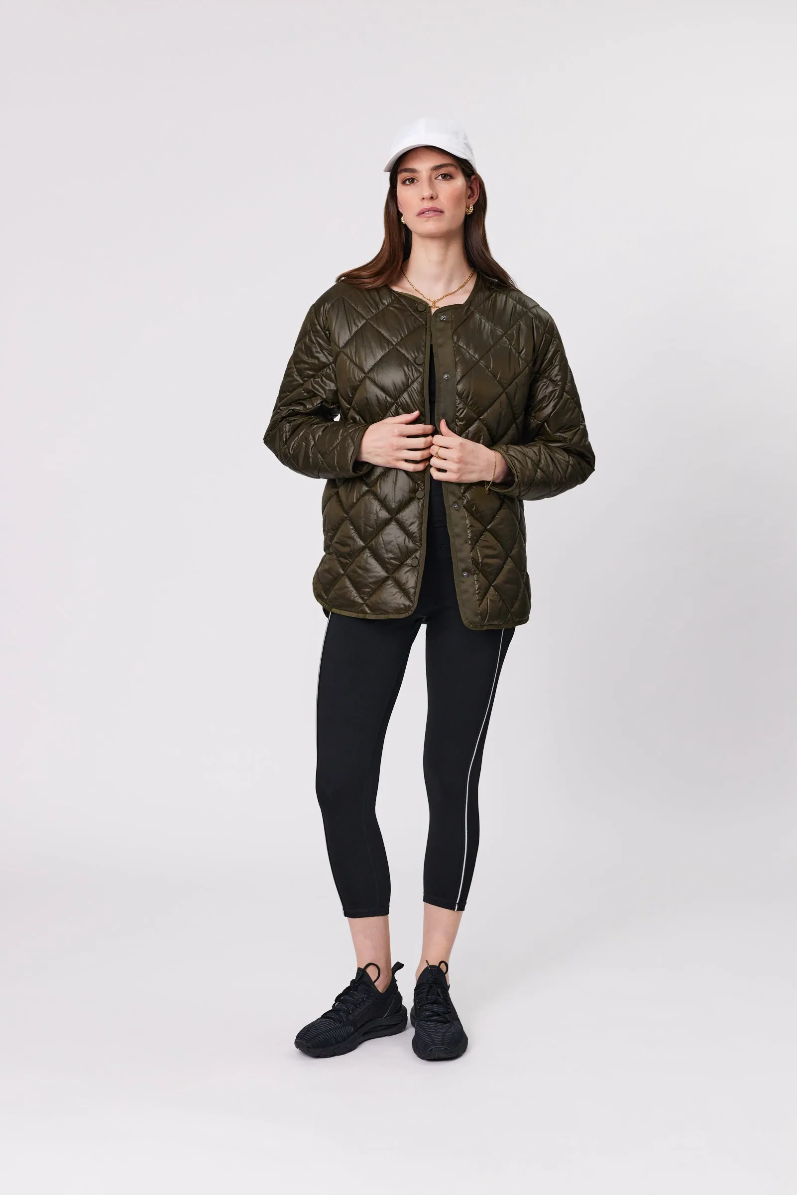 Alpine Quilted Jacket - Dark Olive