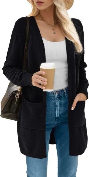 ANIXAY Cardigan Sweaters for Women 2024 Long Sleeve Open Front Knit Outwear Coat Womens Cardigan with Pockets