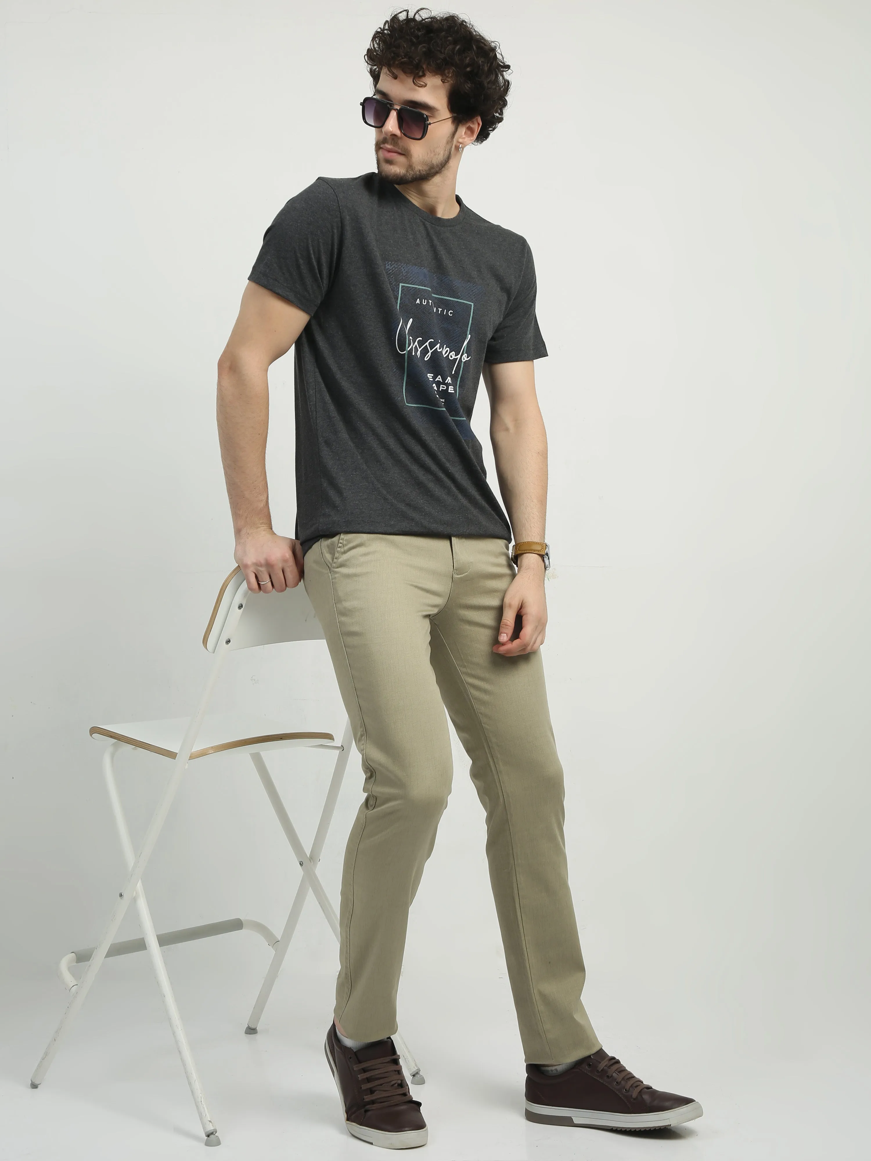 Classic Polo Men's   Chiseled Fit Cotton Trousers | TBO2-30 A-KHA-CF-LY