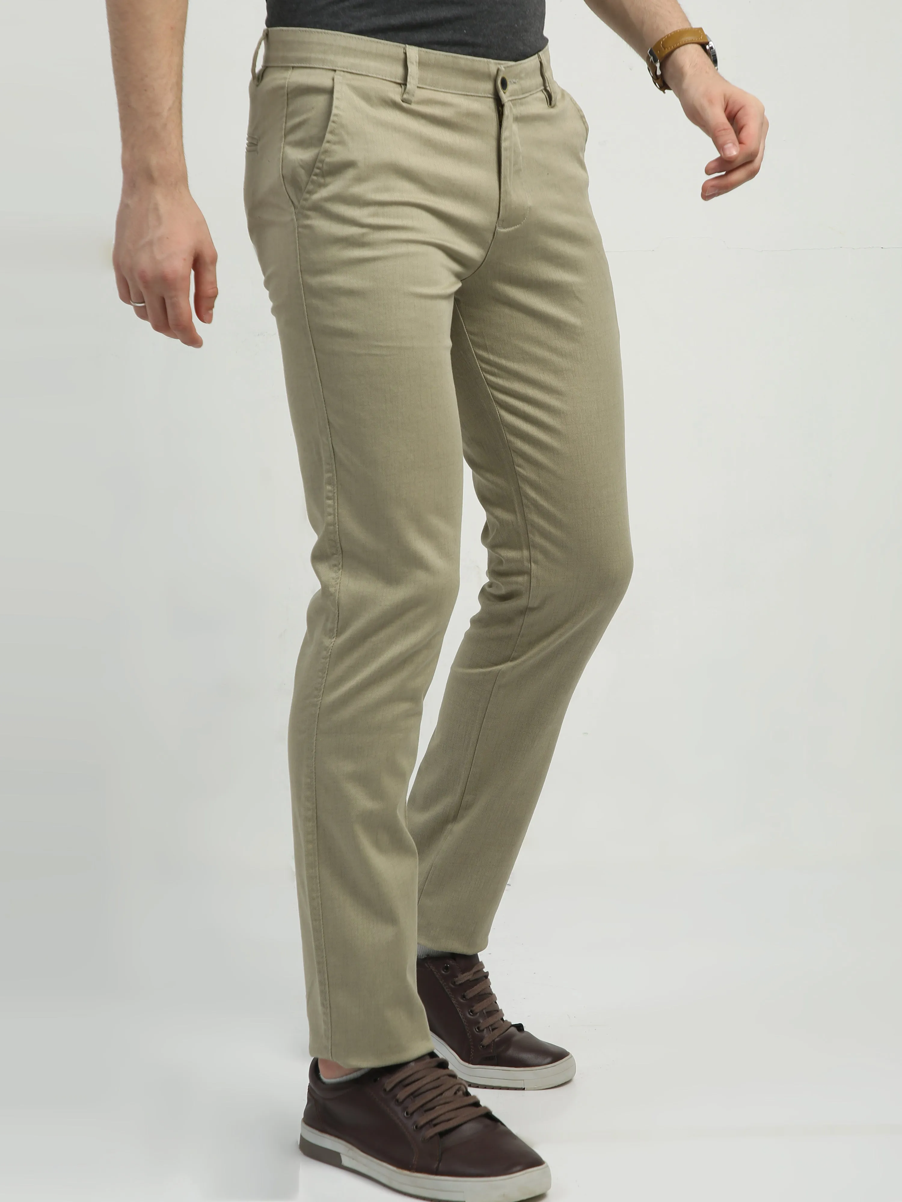 Classic Polo Men's   Chiseled Fit Cotton Trousers | TBO2-30 A-KHA-CF-LY
