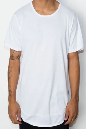 Classic White Curve Hem T-Shirt