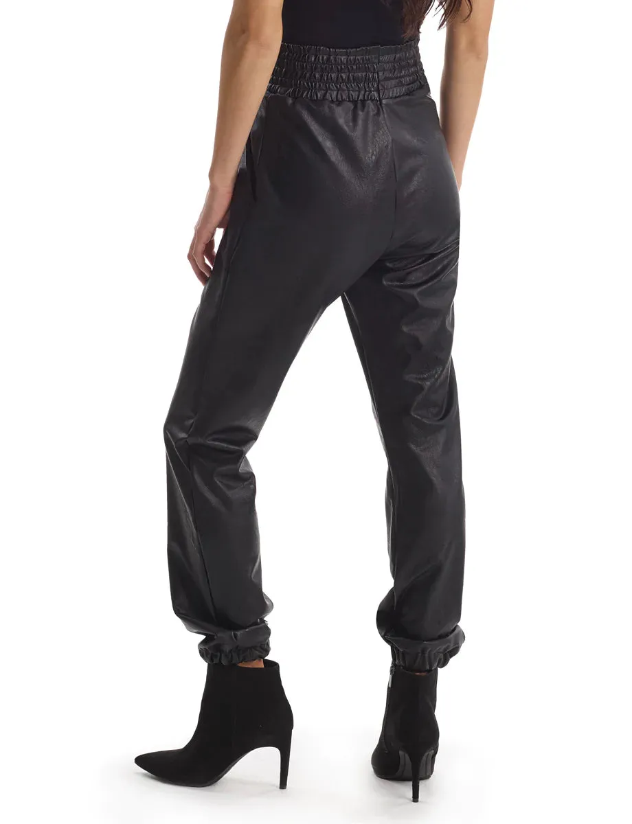Commando Faux Leather Smocked Jogger
