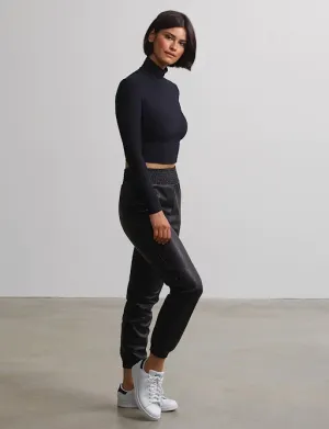 Commando Faux Leather Smocked Jogger