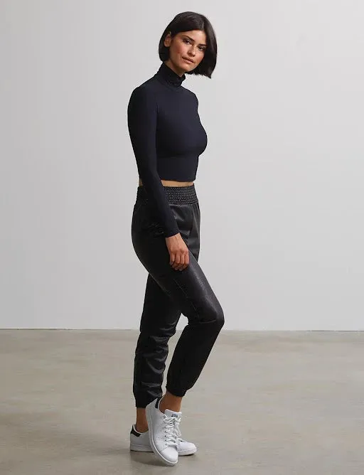 Commando Faux Leather Smocked Jogger