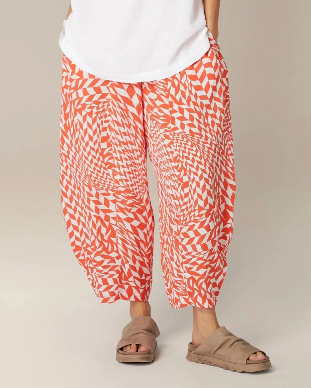 Coral & White Trousers - Sahara