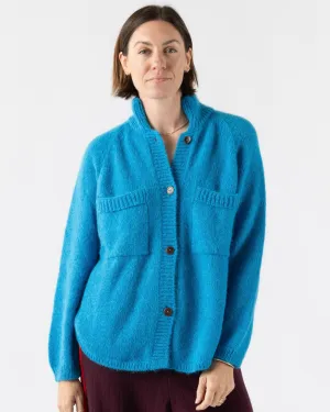 Cordera Mohair & Baby Alpaca Polo Jacket in Ceruleo