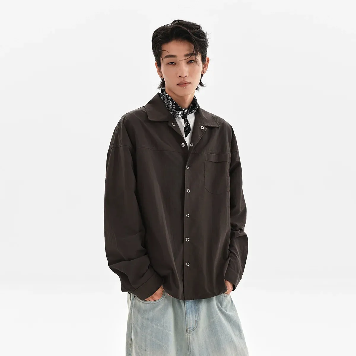 Cuban Collar Shirt Jacket