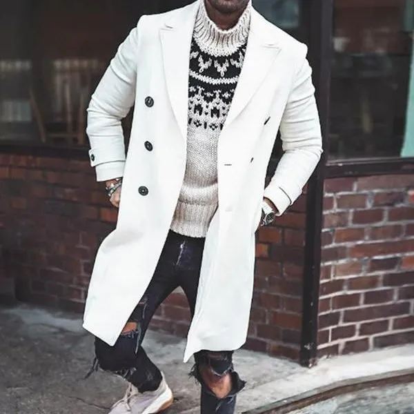 EuroLux Men’s Long Woolen Coat – European Elegance with a Modern Twist
