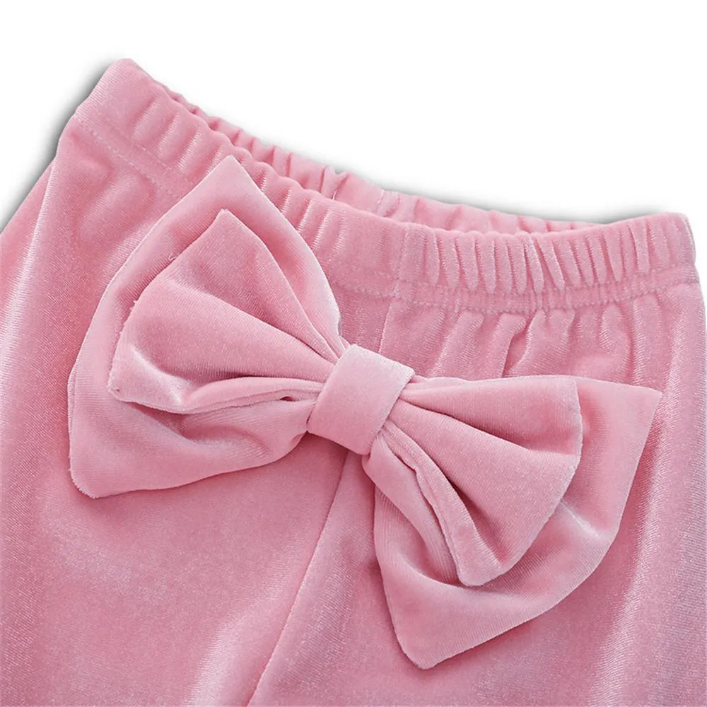 Girls Solid Crew Neck Long Sleeve Top & Trousers Girls Clothes Wholesale