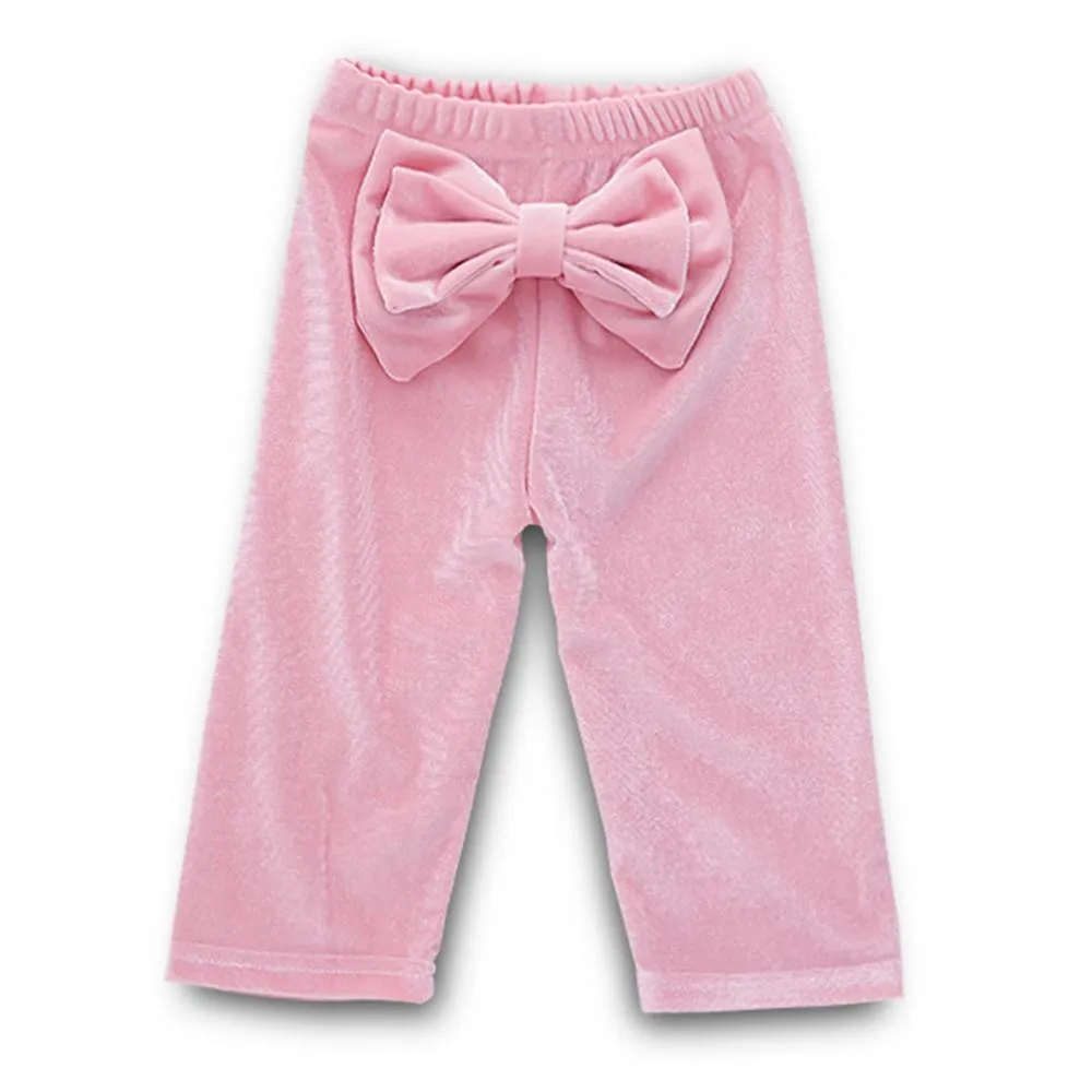 Girls Solid Crew Neck Long Sleeve Top & Trousers Girls Clothes Wholesale