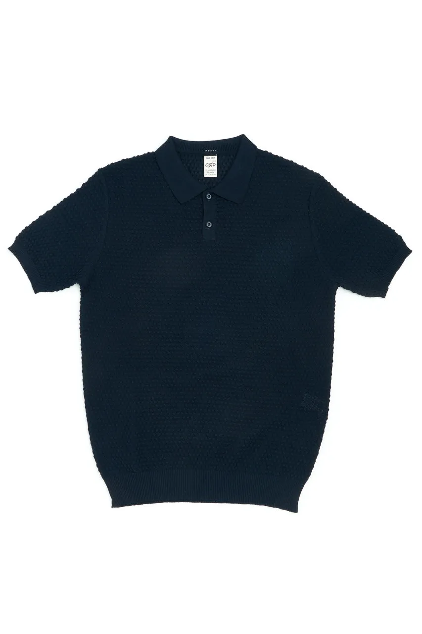 GRP Knitwear Classic Polo Spotknit Navy