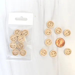 Handmade Wooden Button 15mm
