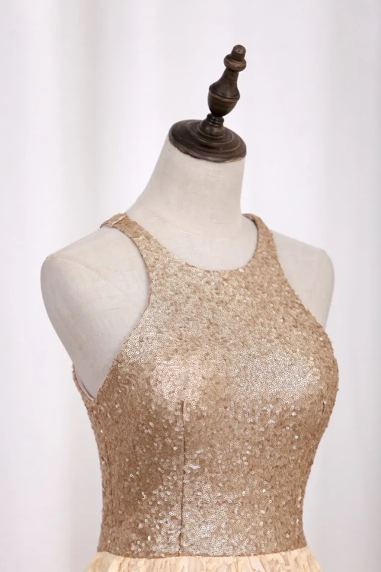 Homecoming Dresses A Line Scoop Sequin&Lace Short/Mini