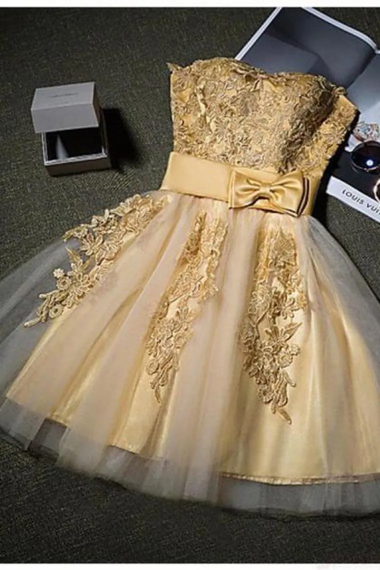 Homecoming Dresses Sweetheart Tulle With Appliques Cocktail Dress