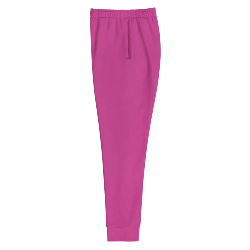 Hot Pink Women's Joggers, Solid Color Slim Fit Sweatpants, Lightweight Pants-Made in EU