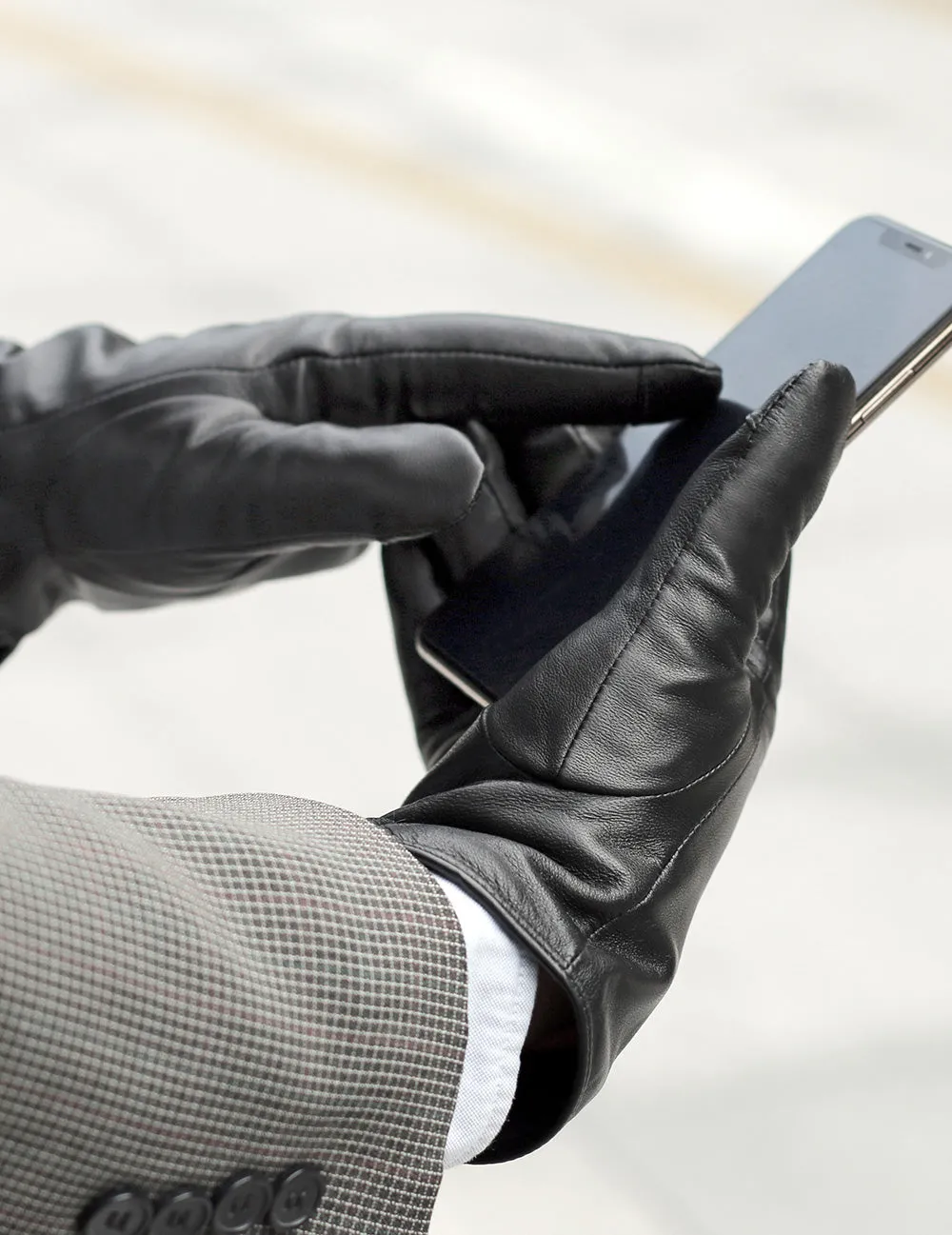 Karla Hanson Men's Deluxe Leather Touch Screen Gloves