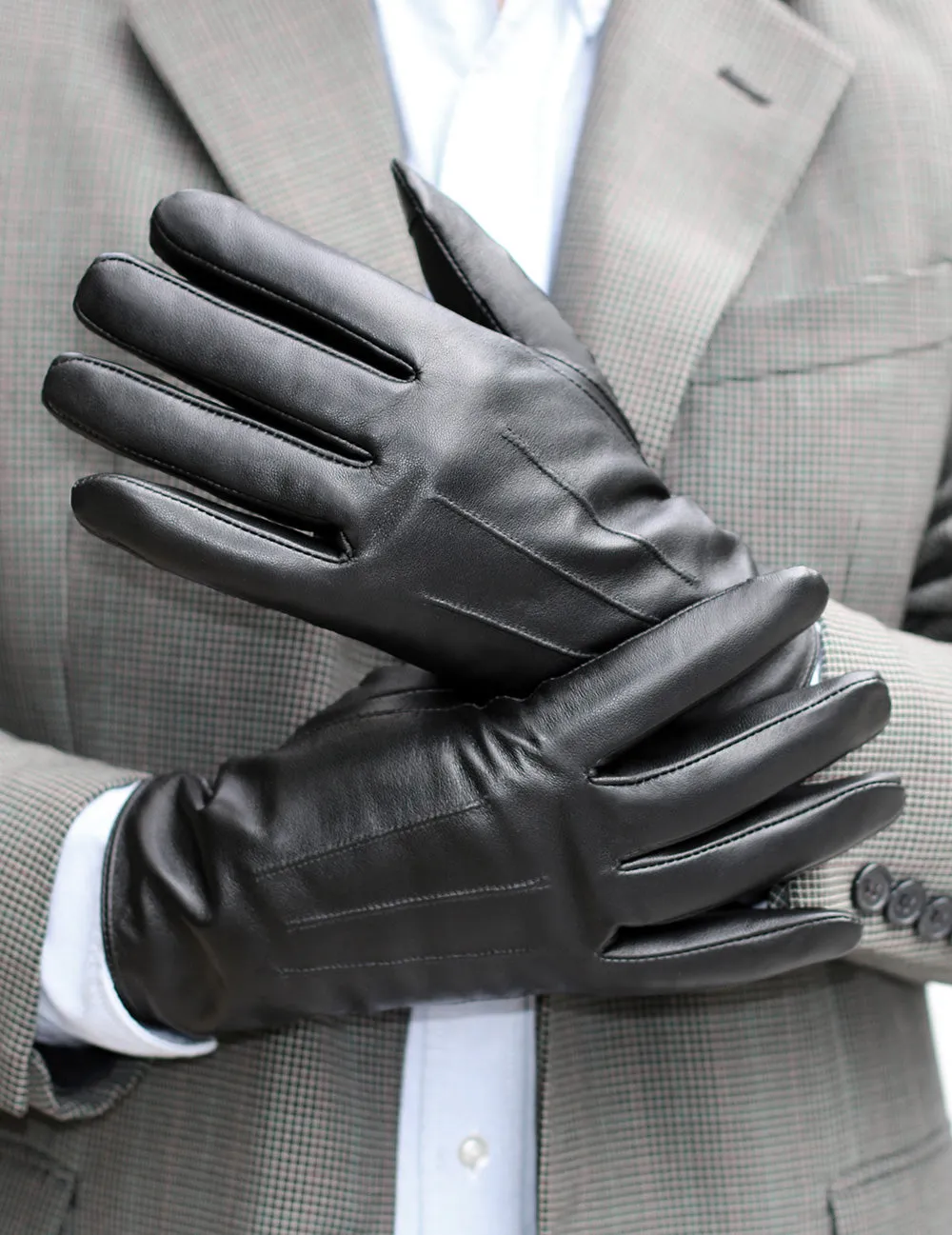Karla Hanson Men's Deluxe Leather Touch Screen Gloves
