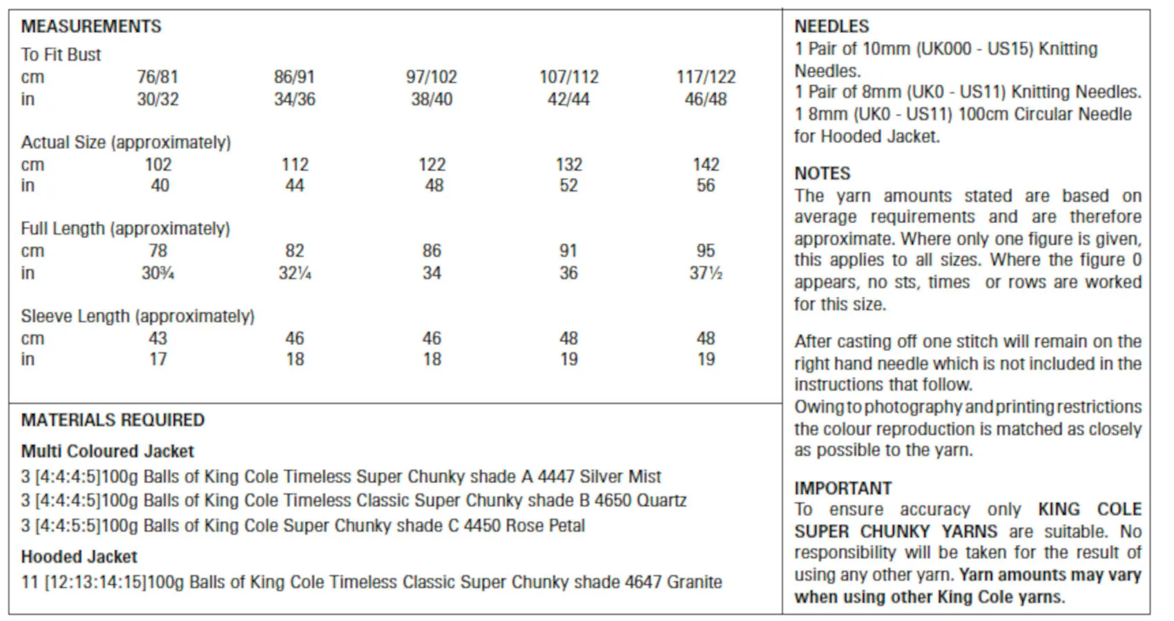 King Cole Super Chunky Knitting Pattern - Ladies Jackets (5665)