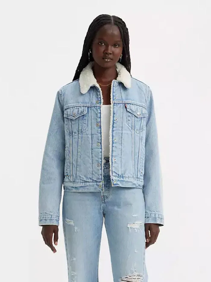 Levi's 361360071 Womens Original Sherpa Trucker Jacket Medium Wash