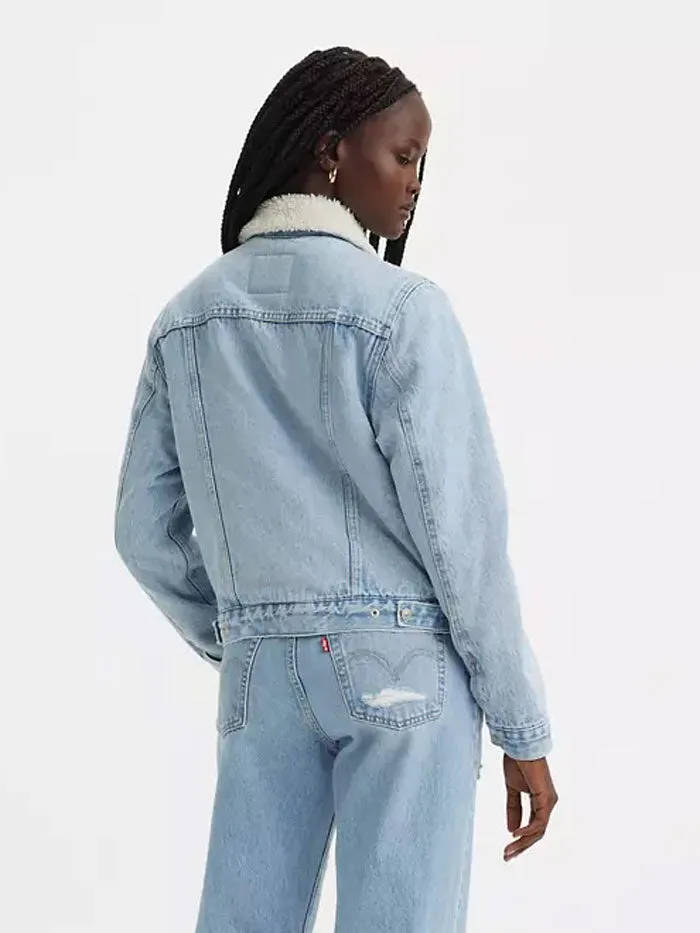 Levi's 361360071 Womens Original Sherpa Trucker Jacket Medium Wash