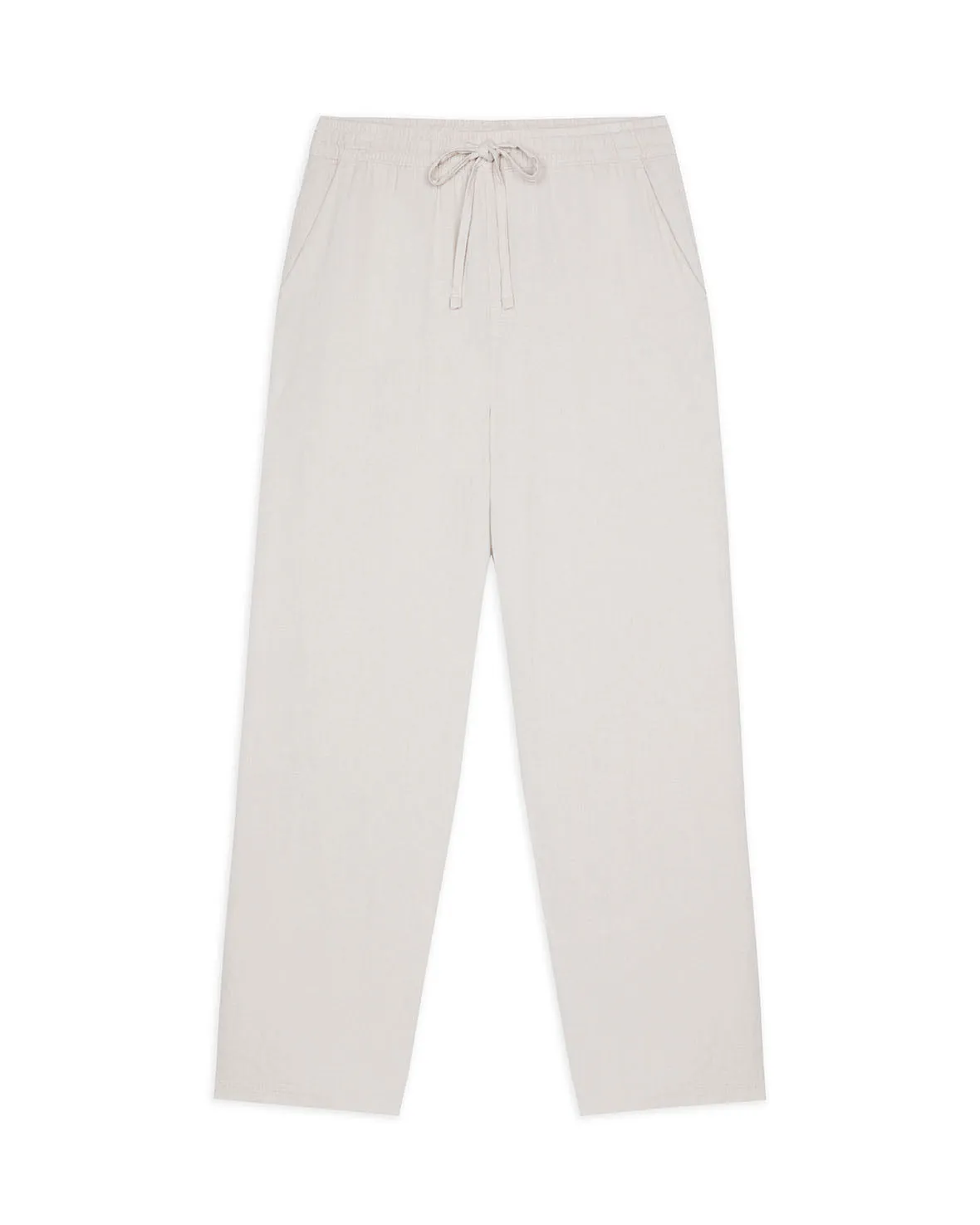 Linen-Blend Relaxed Trousers - Natural