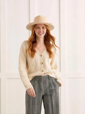 Long Sleeve Sweater Cardigan [Oatmeal-1540O]