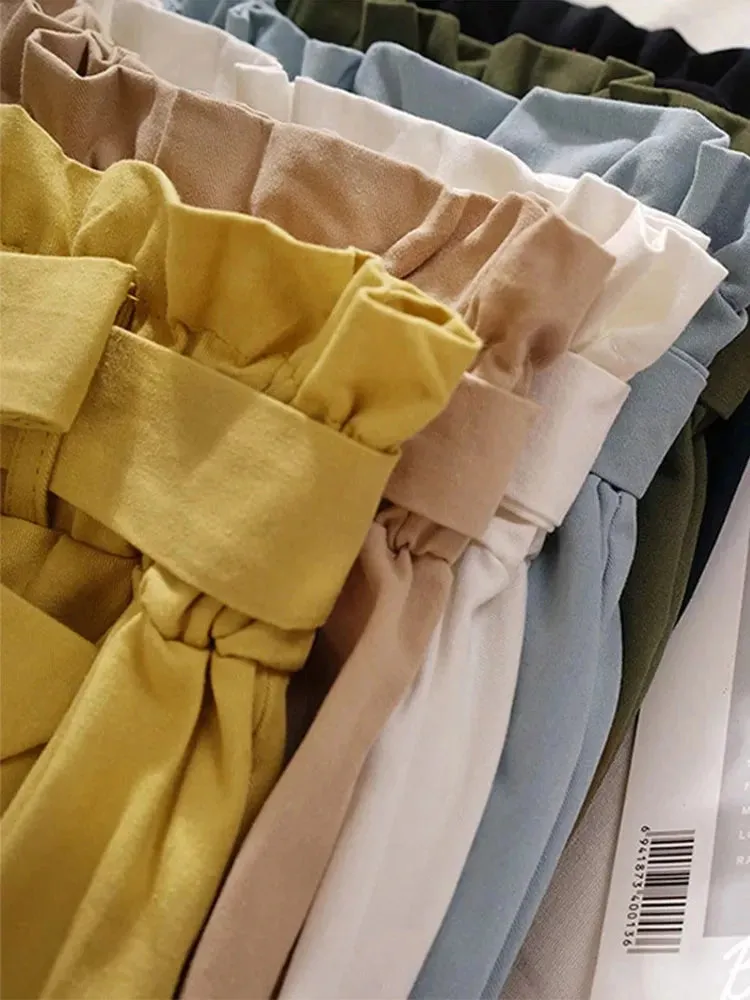 LVSANW Summer Autumn Skirts Womens Midi Knee Length Korean Elegant Button High Waist Skirt Female Pleated School Skirt