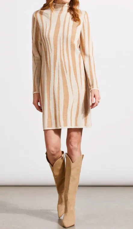 MB Funnel Neck Jacquard Sweater Dress - HQ