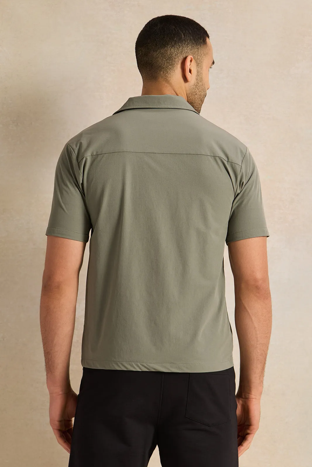 Men Green Printed Casual Shirt