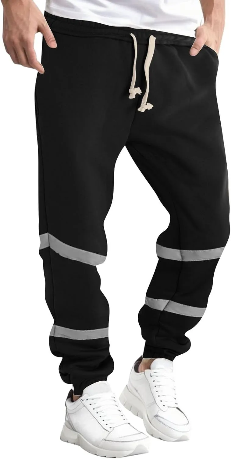 Mens Sweatpants with Pockets Big and Tall Baggy Stretch Drawstring Elastic Waist Athletic Jogger Sweat Pant with Pocket