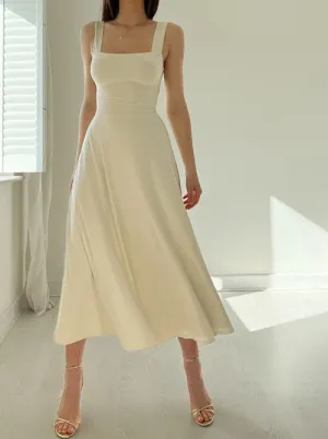 NEW WOMEN'S THICK STRAPS MIDI DRESS (BUY 2 FREE SHIPPING)