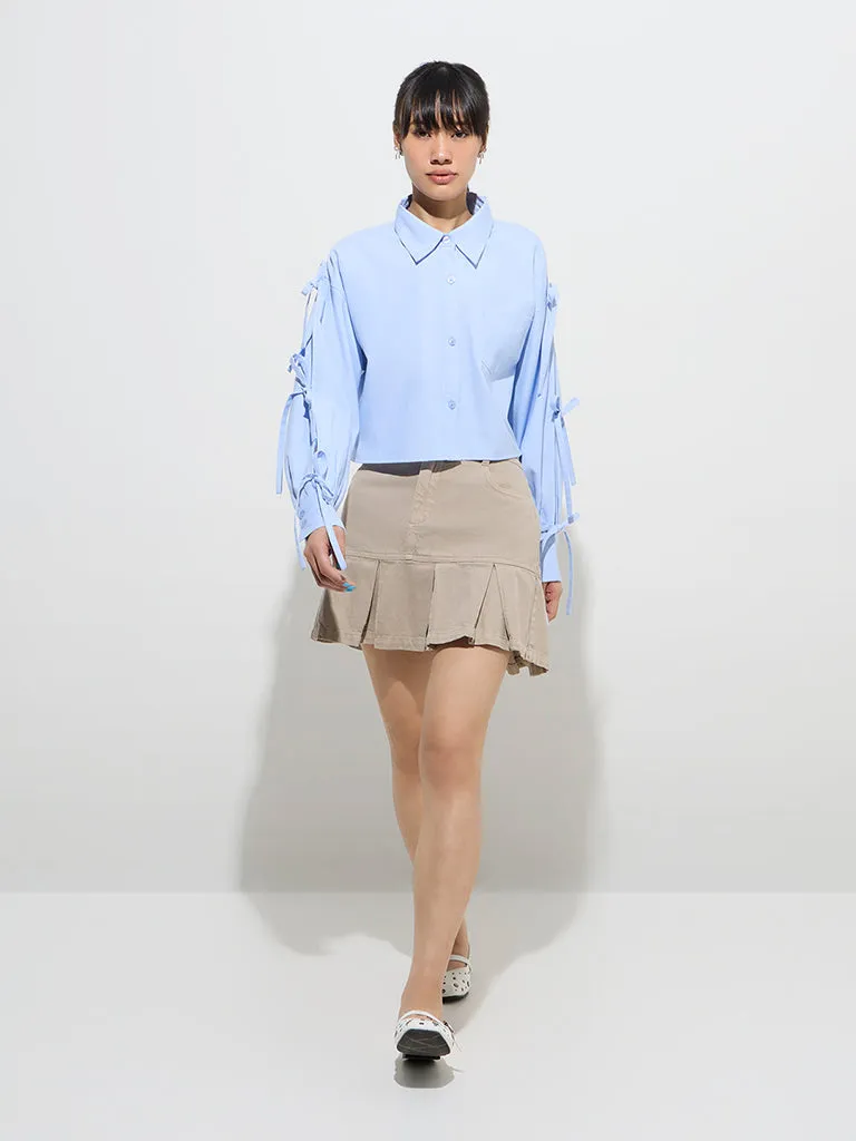 Nuon Blue Bow-Detailed Shirt