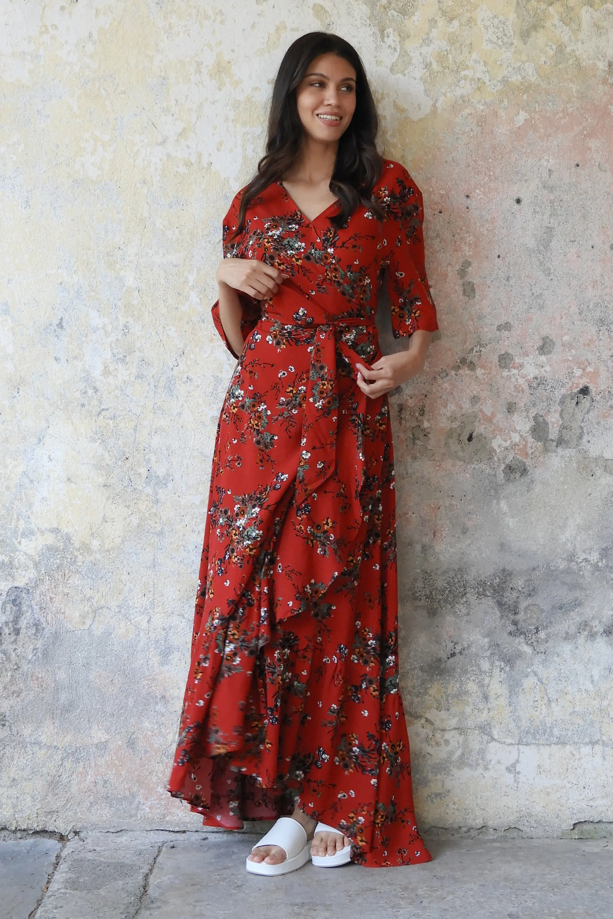 PEONY Floral Wrap Dress