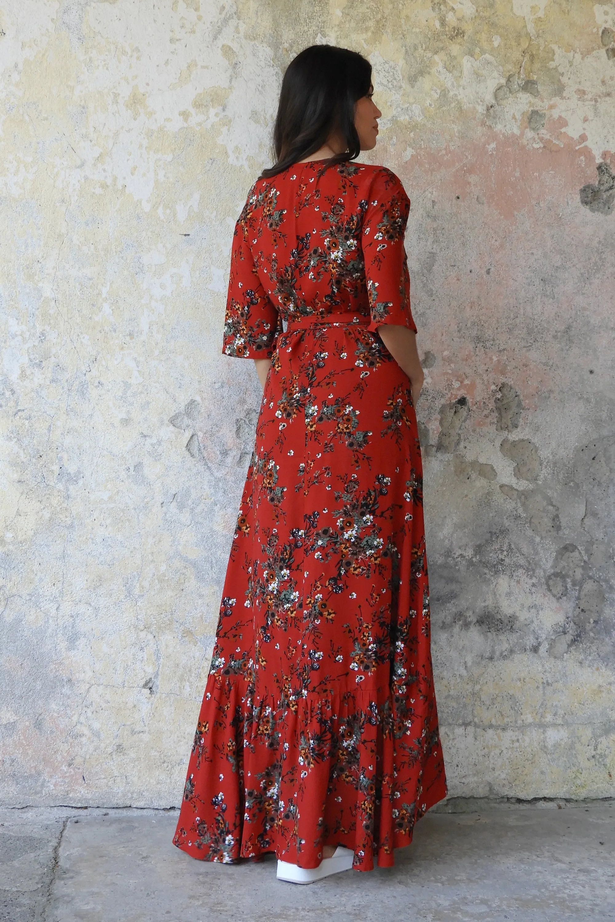 PEONY Floral Wrap Dress