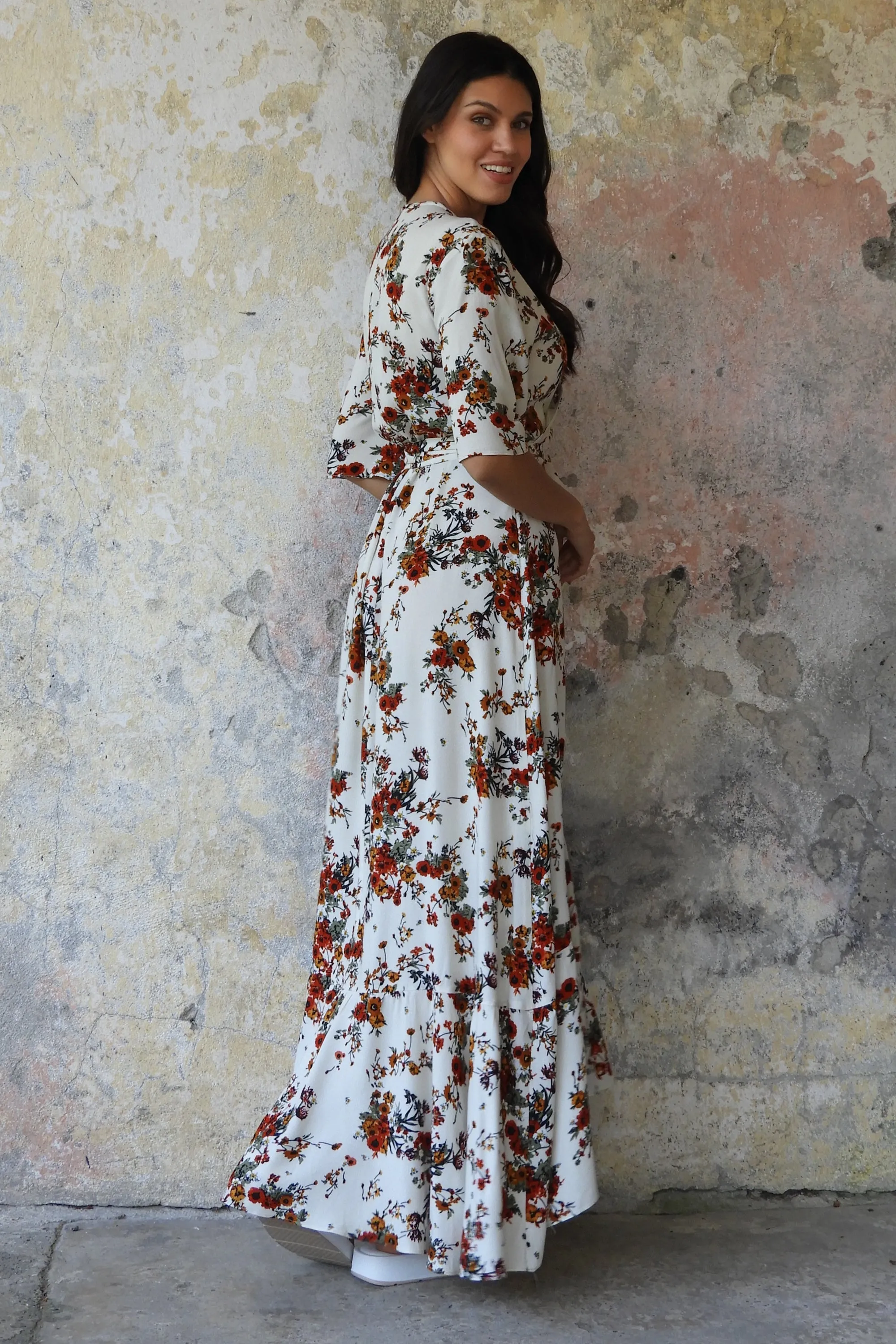 PEONY Floral Wrap Dress