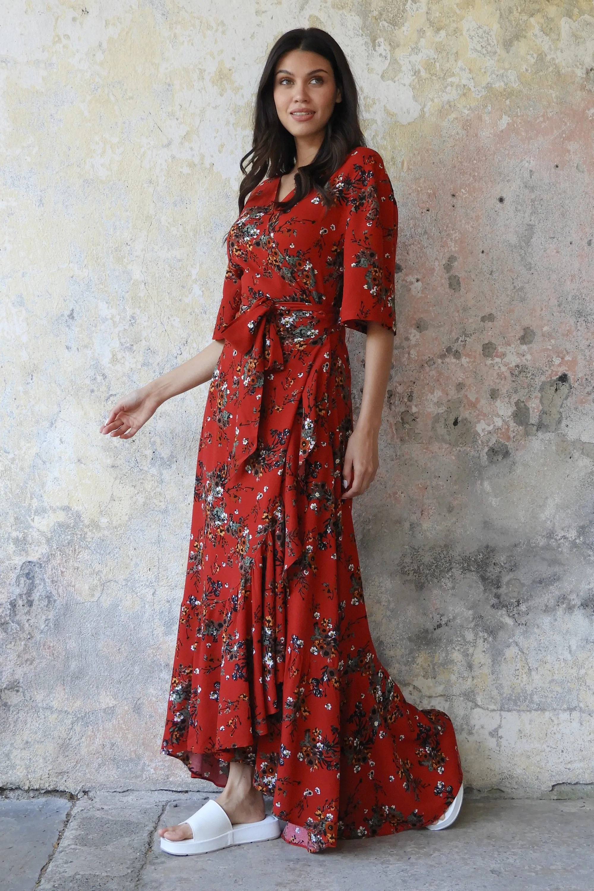 PEONY Floral Wrap Dress