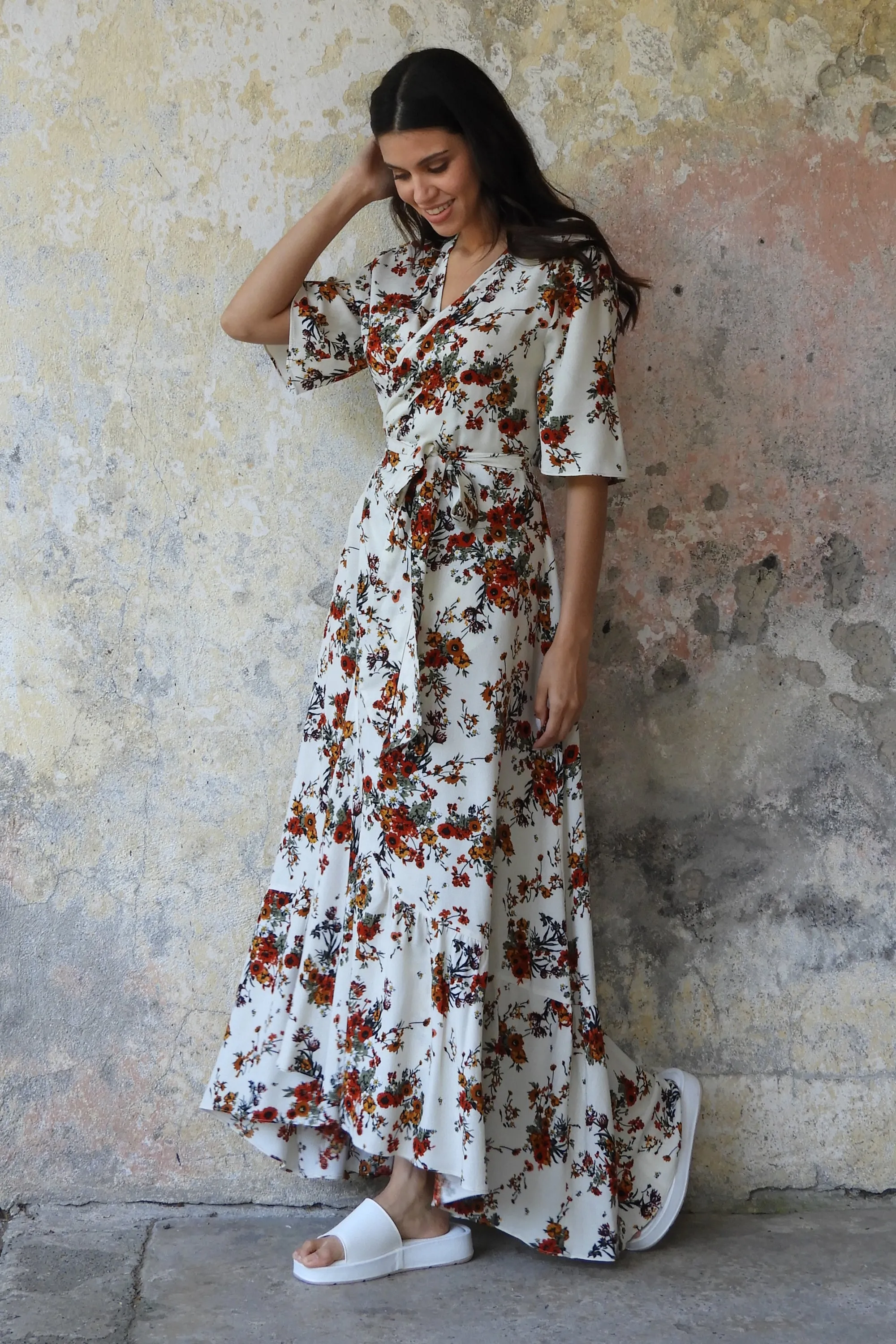 PEONY Floral Wrap Dress