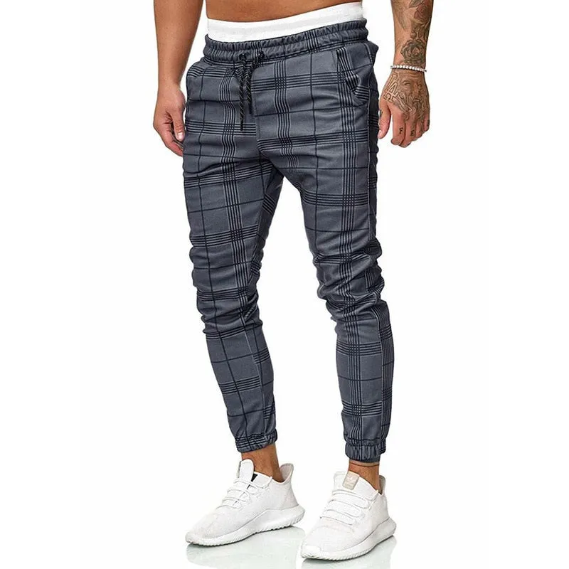 Plaid Skinny Sweatpants