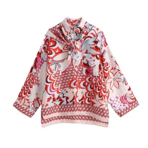 PRINTED SHIRT WITH SCARF