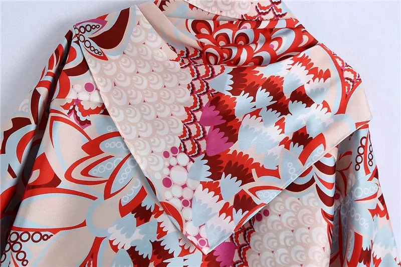 PRINTED SHIRT WITH SCARF