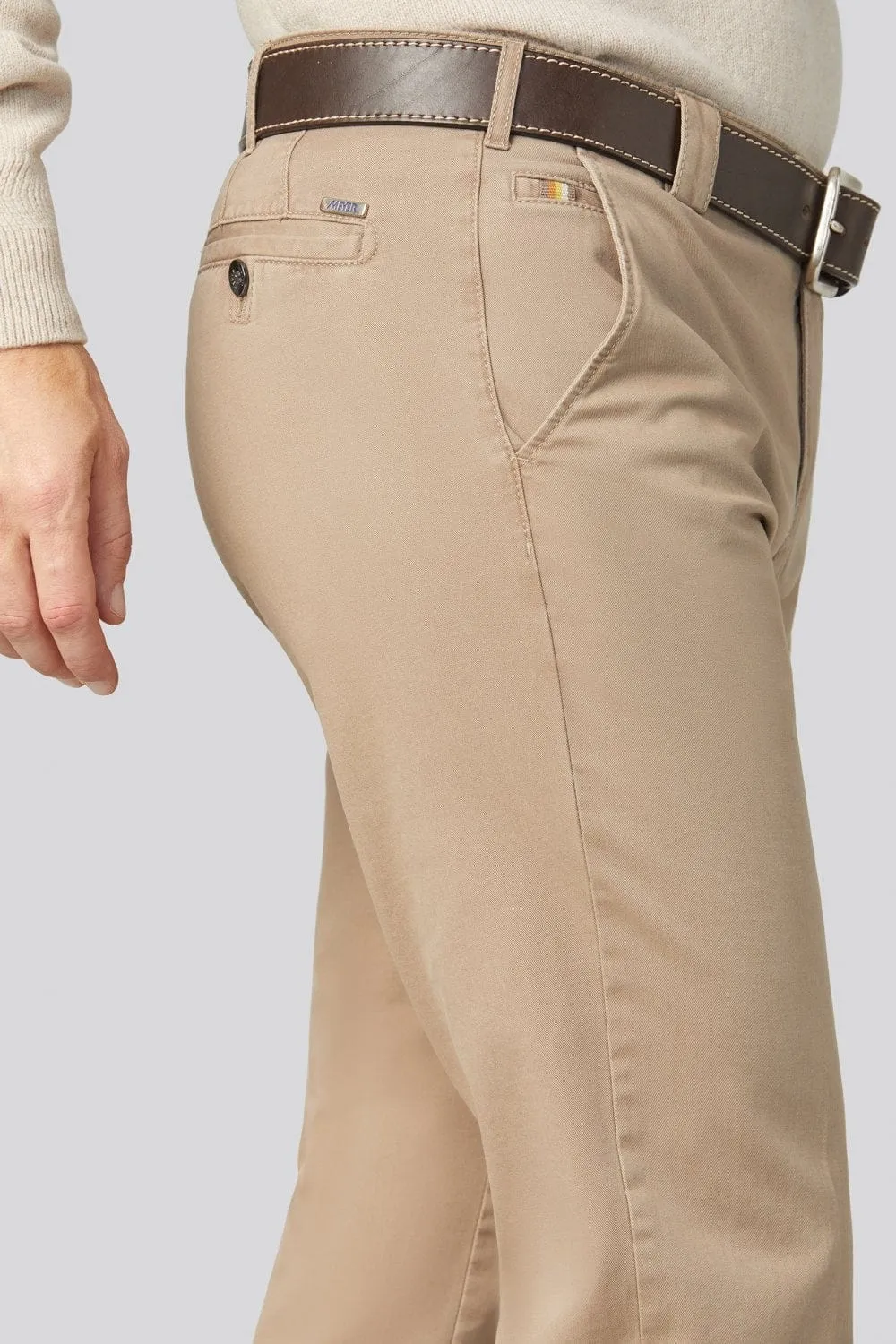 Roma Cotton Stretch Regular Chinos - Beige