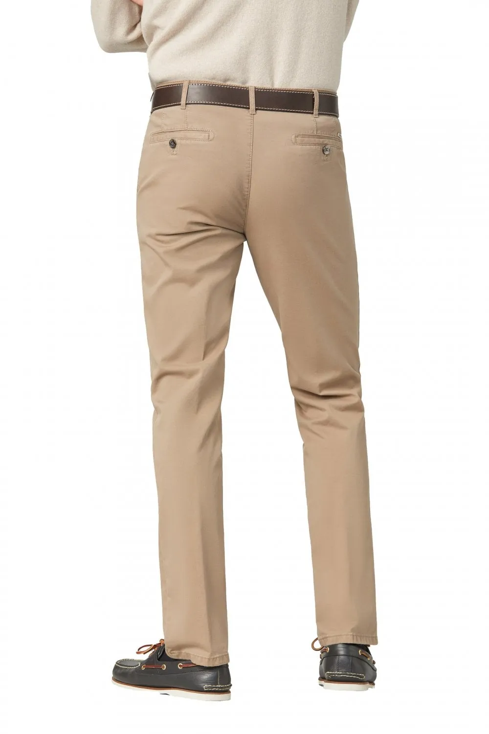 Roma Cotton Stretch Regular Chinos - Beige