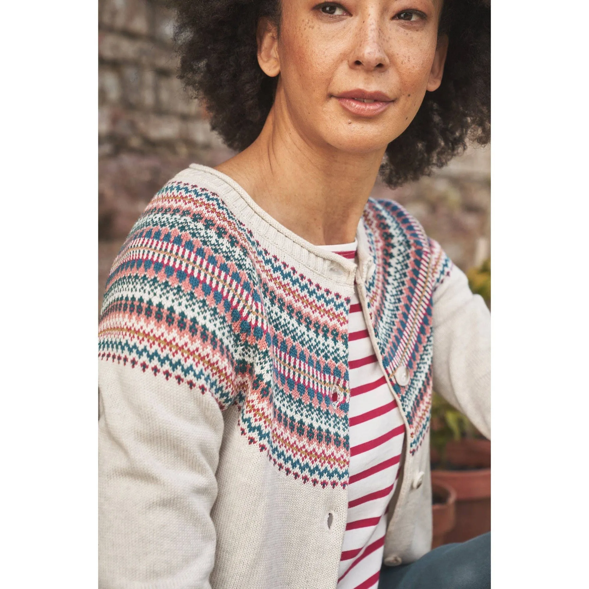 Seasalt Sweet Pea Cardigan Fence Floral Wild Berry