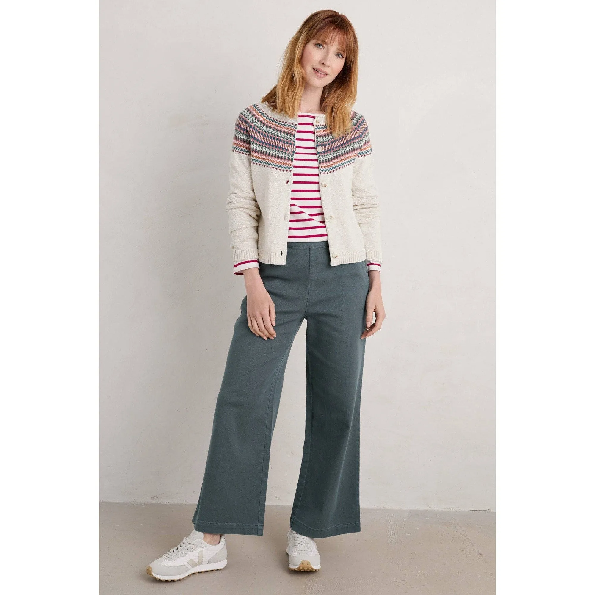 Seasalt Sweet Pea Cardigan Fence Floral Wild Berry