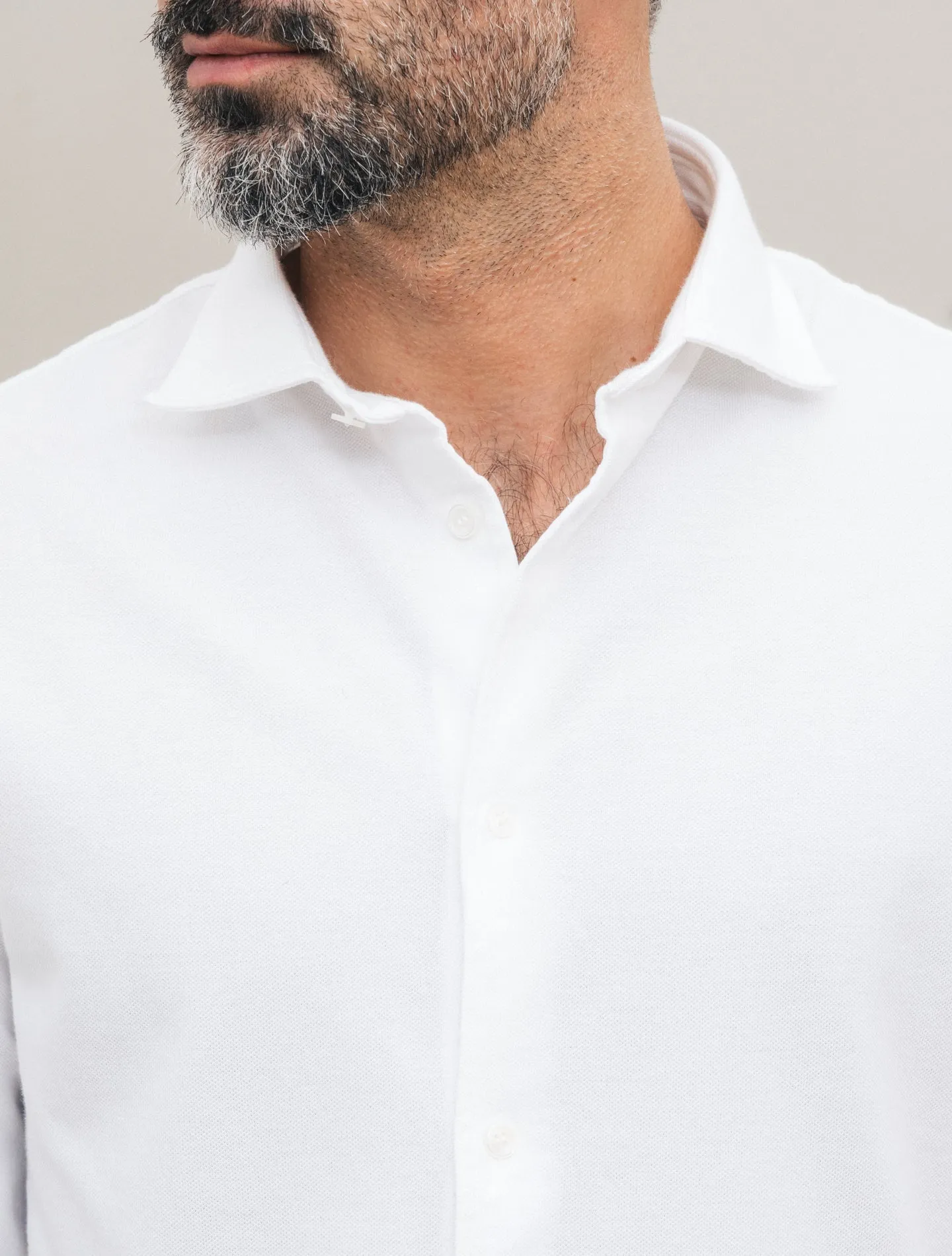 Steve Organic Cotton Pique Shirt White